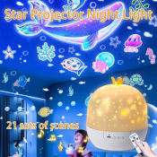 Starry Night LED Projector with Music & 360° Rotation