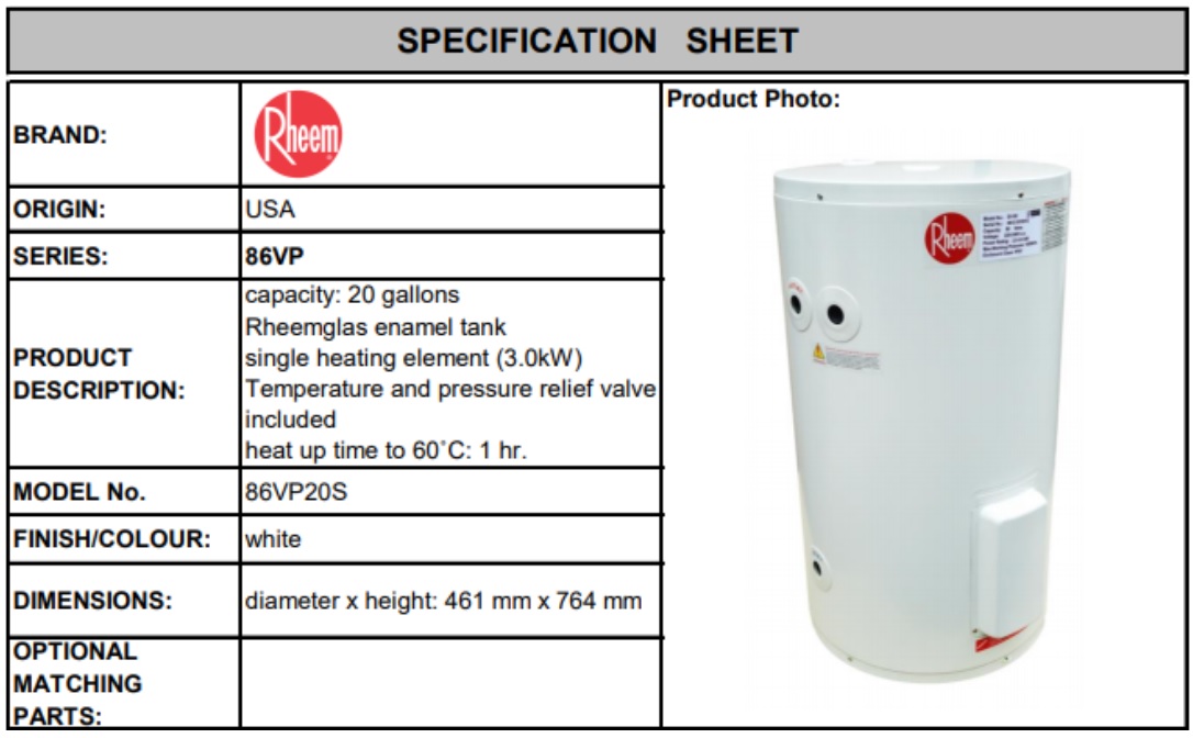 Rheem Storage Water Heater Rheemglas Enamel Tank | Lazada PH