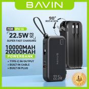 BAVIN 10000mAh Powerbank with Fast Charging and Built-in Cable