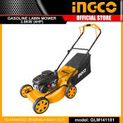 Ingco Gasoline Lawn Mower, 4HP, 4-Stroke Engine, Hand Push