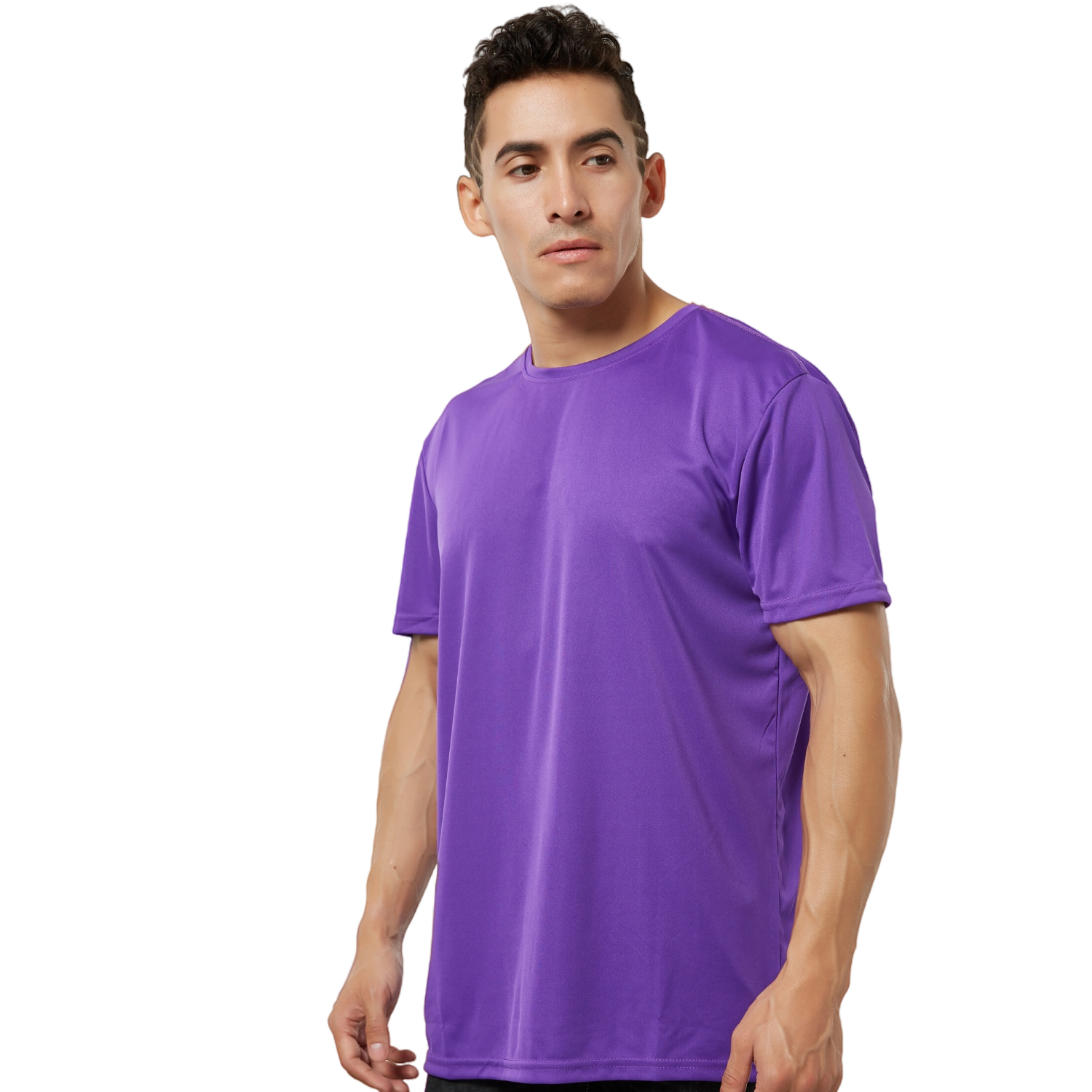 purple dri fit shirt