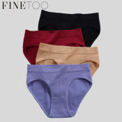 FINETOO High-Waist Cotton Panties - Comfortable Women's Underwear