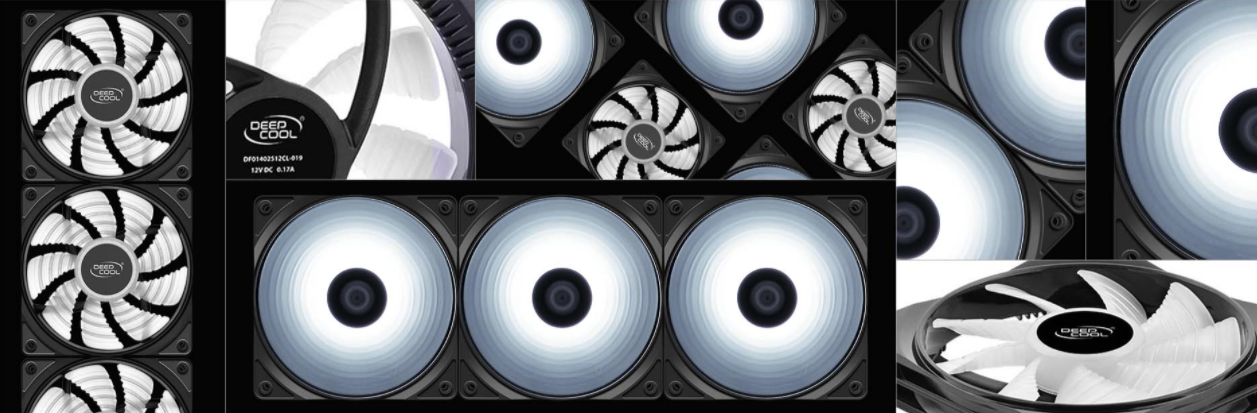 DEEPCOOL RF120 W Single Color LED Fan ( RF120W ) - 120mm 9-Blade White LED Cooling Fan with 3-pin/LP4 Power Connector DP-FLED-RF120-WH