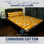 Premium Canadian Cotton Bed Sheet Collection - Golden Brown Daisy