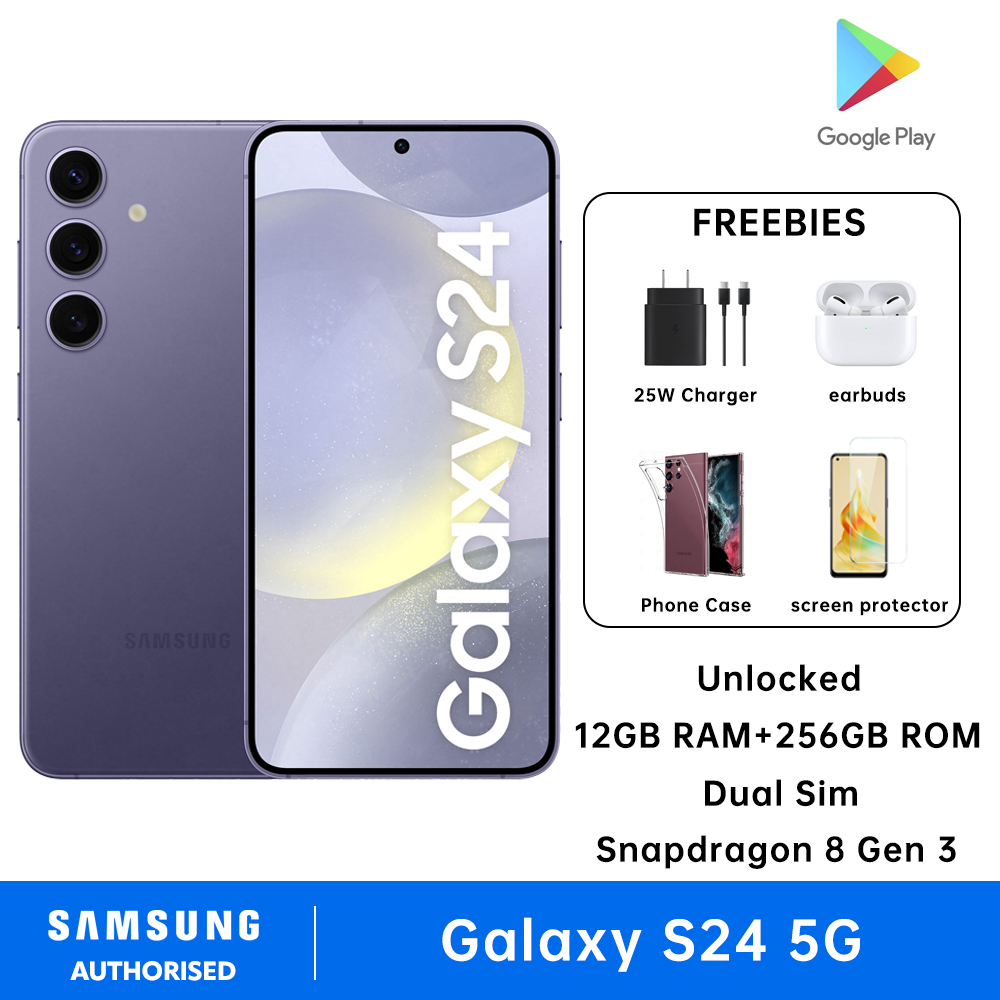 Samsung Galaxy S24 Dual Sim 12GB RAM + 256GB ROM Cell Phone Android Smartphone Snapdragon 8 Gen 3