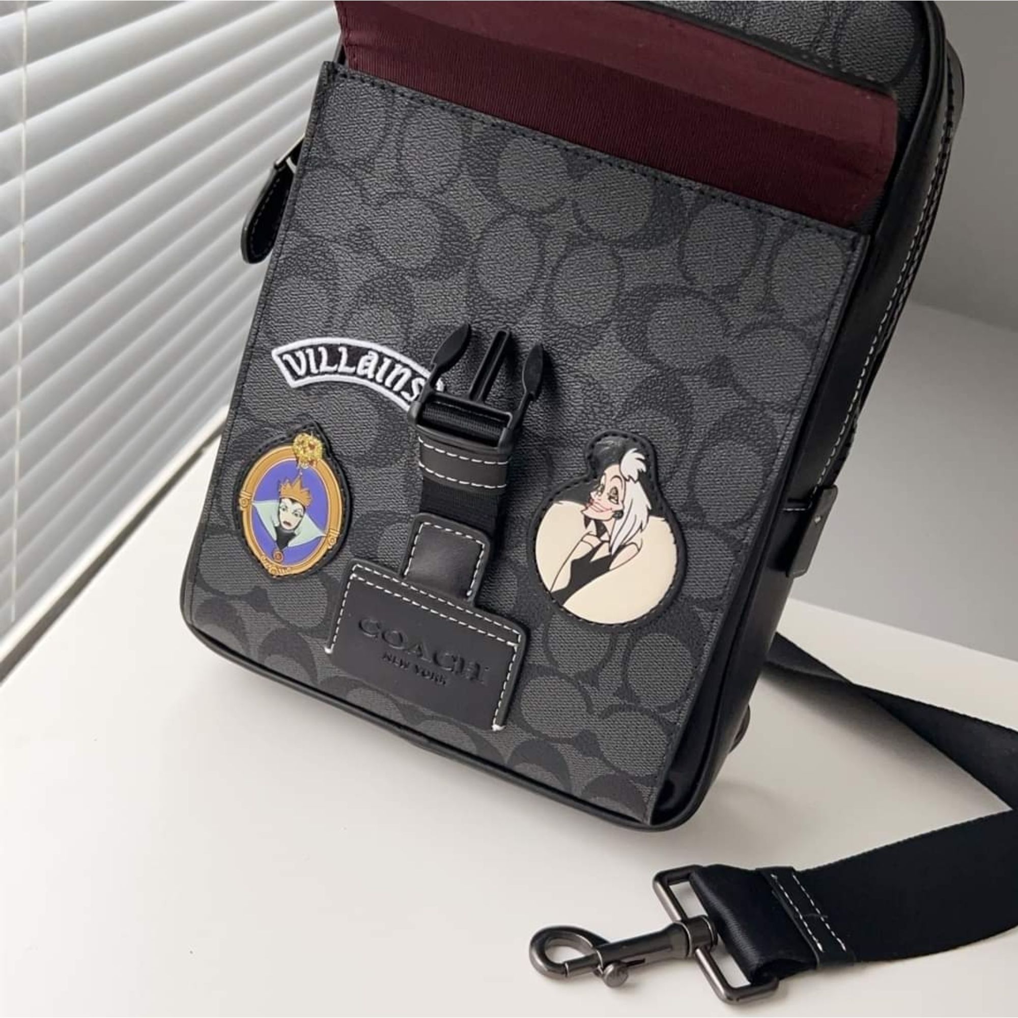 Coach Disney X Track Backpack in Signature Canvas with Patches CC036