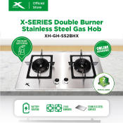 X-SERIES Double Burner Gas Hob with Stainless Steel Finish