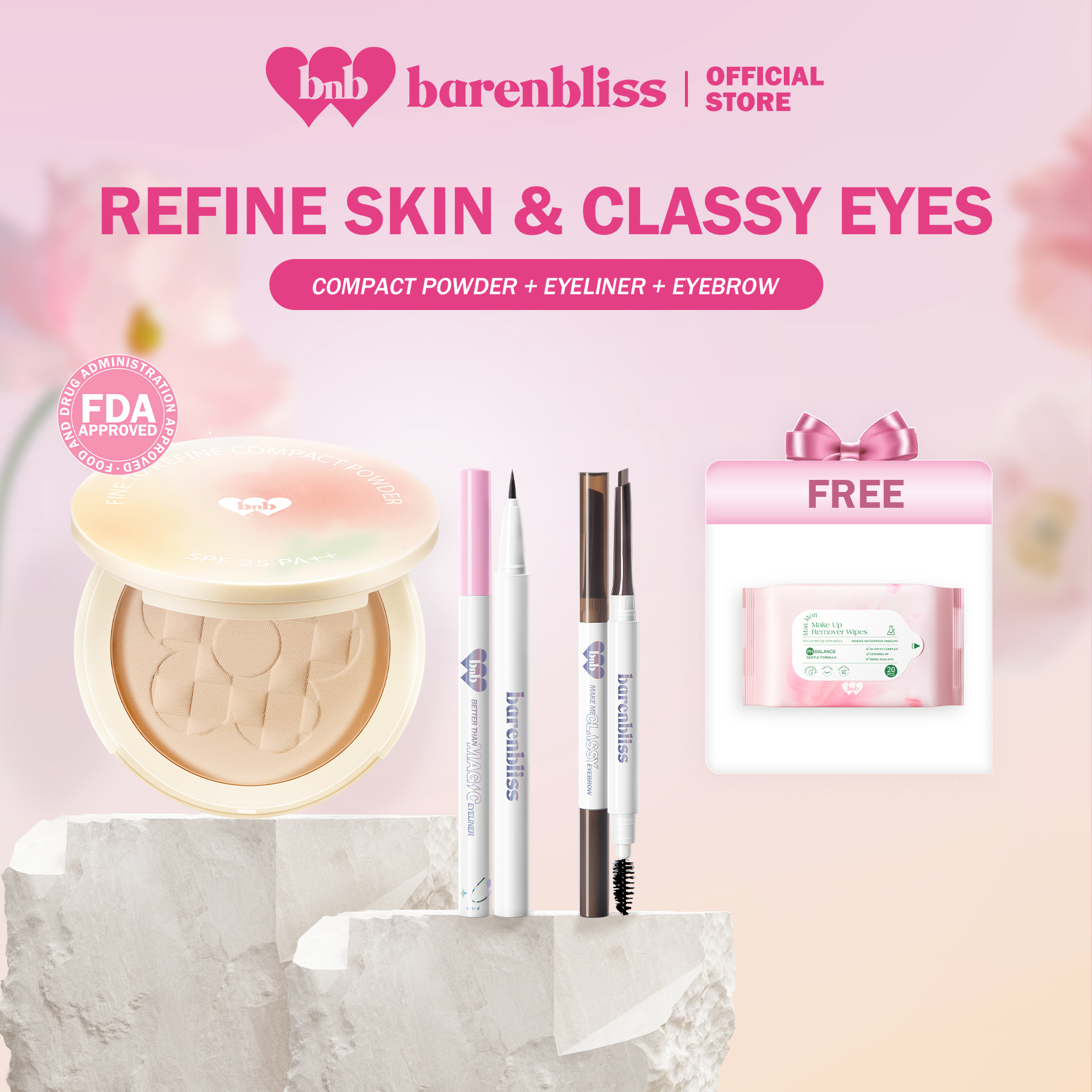 Discount on Barenbliss  shoes - SKU: 【FREE WIPES】barenbliss BNB Refine Skin & Classy Eyes | Compact Powder + Make Me Classy Eyebrow + Bet