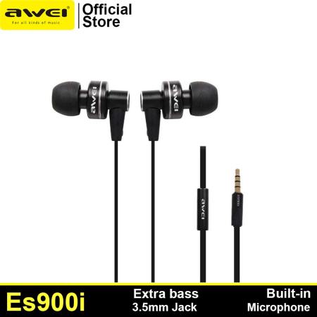 Awei ES900i Earphones: Extra Bass Earbuds with Mic