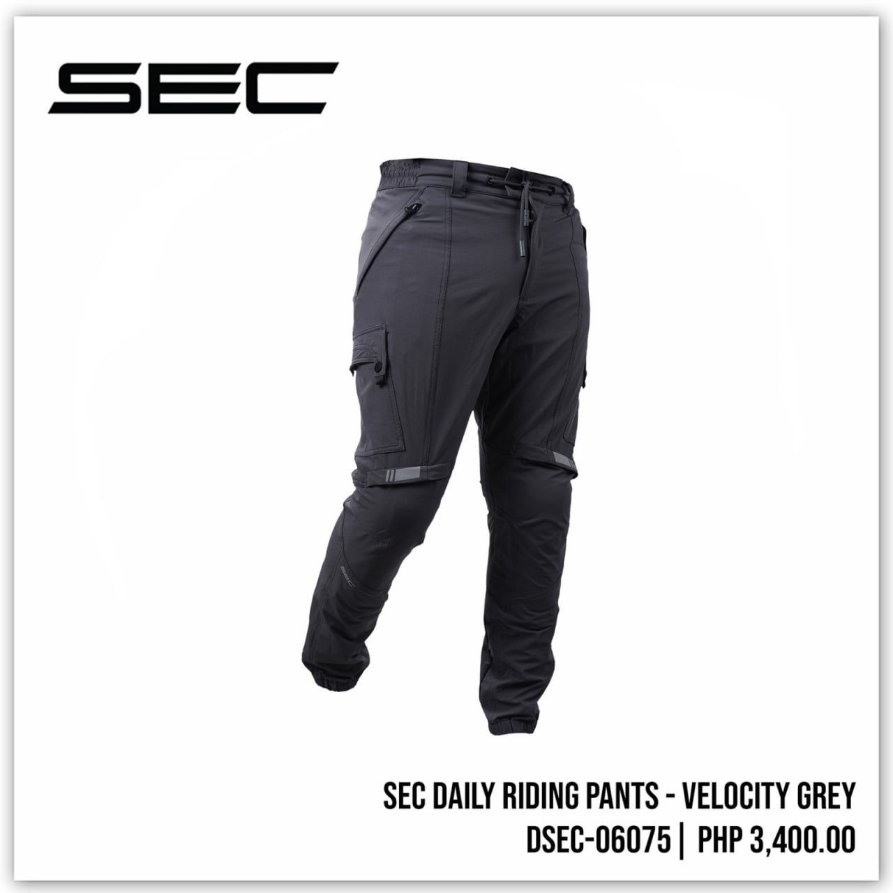SEC - Daily Riding Pants - Velocity Grey Mens (M-4XL)