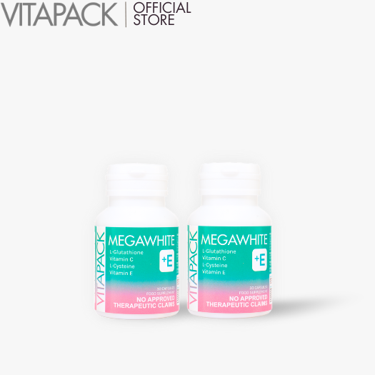 VITAPACK Megawhite Plus E Gluta Glutathione L-Cysteine Vitamin C All-in-One  Whitening Capsule with Tocotrienol Vitamin E for Glowing Skin 30caps  Tocotrienol Antioxidant Skin Capsules - Lazada