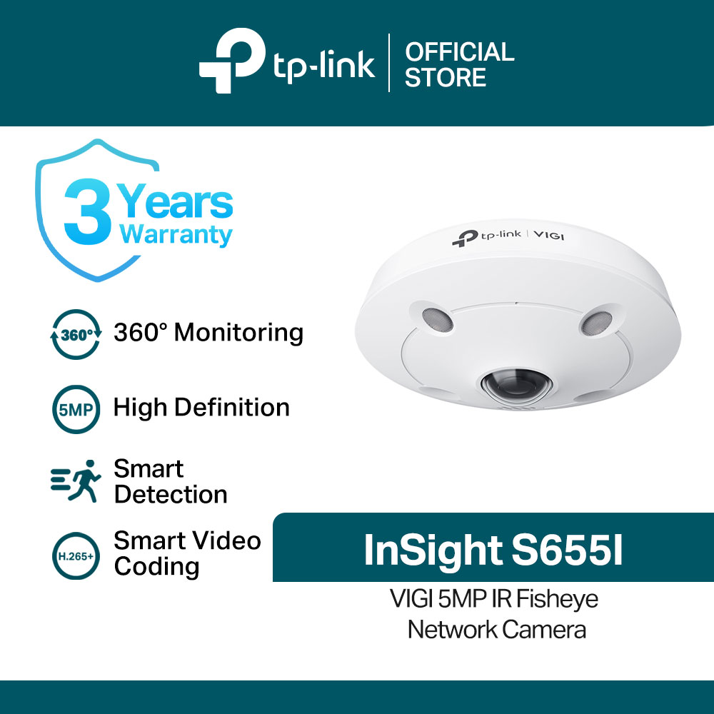 TP-Link Official / InSight S655I / VIGI 5MP IR Fisheye Home Security Network CCTV Camera Connect to Cellphone