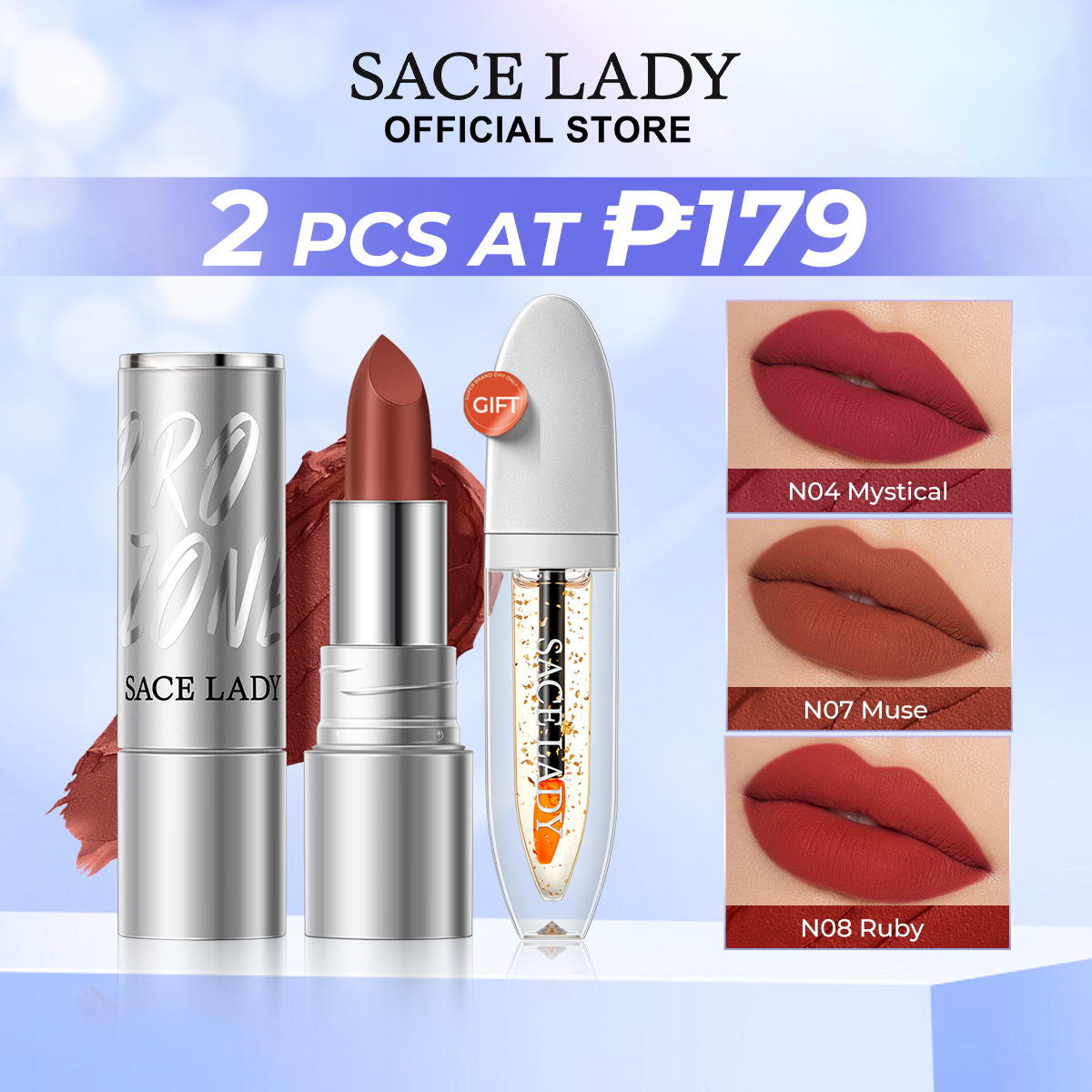 Discount on SACE LADY  shoes - SKU: SACE LADY Matte Lipstick 24H Lasting Waterproof Lip Tint Non-stick Cup High Pigmented Silky Lips Mak