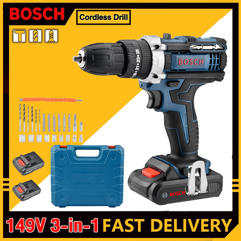 BOSCH 149V 3 in 1 Drill Cordless Set Drill Battery Hand Impact