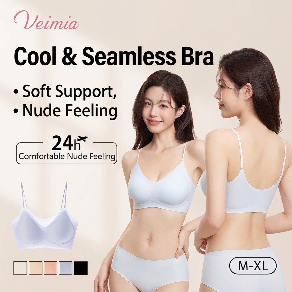 【OFFICIAL】Ultra-thin Seamless Support Bra Cooling Wire-free Bra Push-up Bra 3D Support Vest Bra Comfortable Wearing Experience Corset Anti-bump Ventilation Hole Support And Shaping