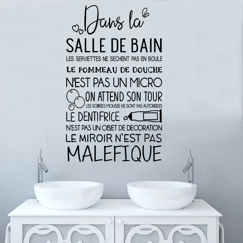 French Offer Wall Stickers Dans La Salle De Bain Art Decal Wall Decoration Waterproof Simple Home Decoration Painting Sp 690 Lazada Ph