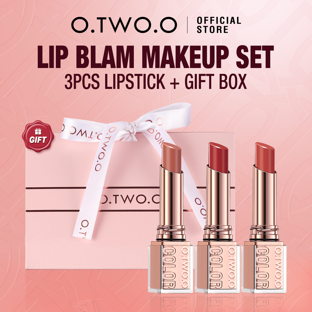 Discount on O.TWO.O  shoes - SKU: O.TWO.O  3pcs Tint Lip Balm Set Haute Hydrating Satin Lipstick 24HR Long-Lasting Moisturizing with N