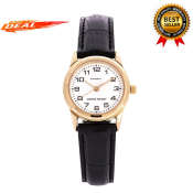 Casio Women's White Dial Leather Band Analog Automatic Watch