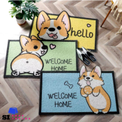 Cartoon Welcome Entrance Doormat - Non-Slip, Cat Dog Pet Gamer