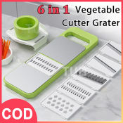 6 in 1 Multifunction Vegetable Cutter Set Detachable Vegetables Chopper Garlic Slicer Grater Kitchen Tools