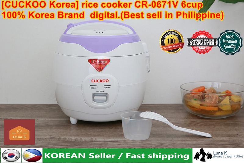 Cuckoo CR-0671V 6 Cup Basic Electric Rice Cooker and Warmer, Nonstick Inner  Pot, White/Purple