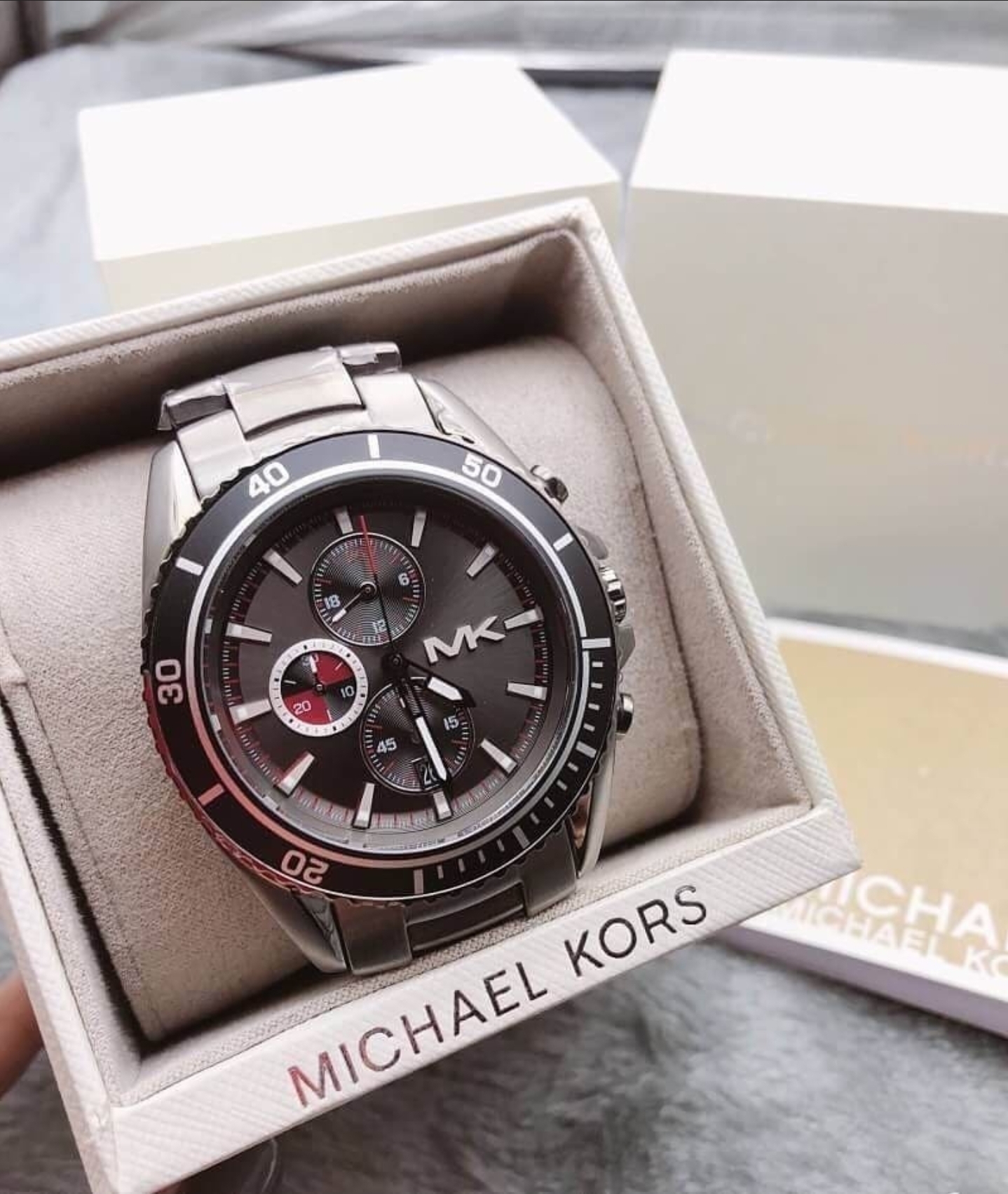 Original Michael Kors MK8340 Lansing Chronograph Grey Dial Gunmetal Ion plated Stainless Steel Mens Watch With 1 Year Warranty For Mechanism Reloj Marca Michael Kors Lazada Lazada PH