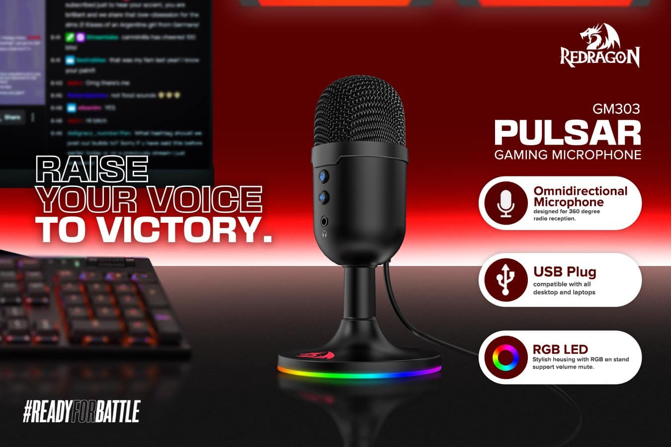 Redragon GM303 Pulsar Streaming Microphone BLACK | Omnidirectional  Microphone | RGB LED | Collinx Computer Local Supplier Warranty Microphone  - Lazada | Lazada PH