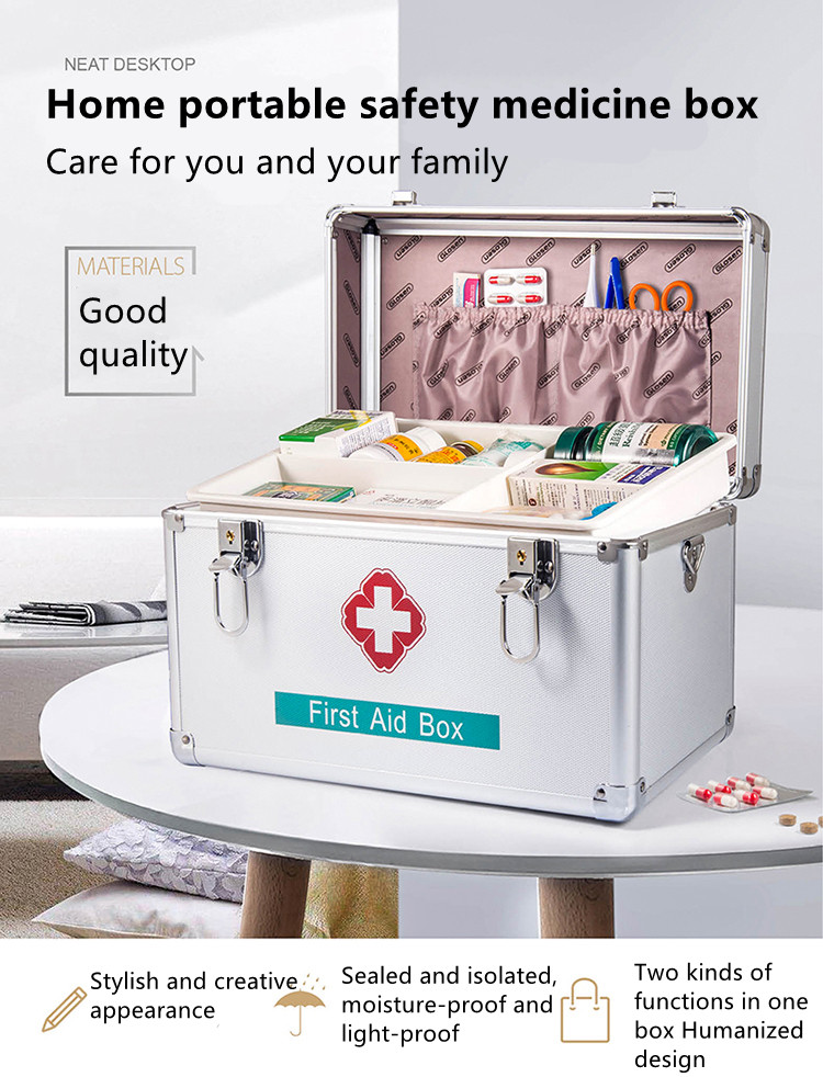 Medicine box Portable Aid Kit Storage Box Large Capacity Multi-Functional  Family Emergency Kit Box with Handle Medicine Chest Emergency Kit for Home  Medication Organizer First Aid Box