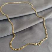 18k Saudi Gold Figaro Chain Necklace - 20 Inches