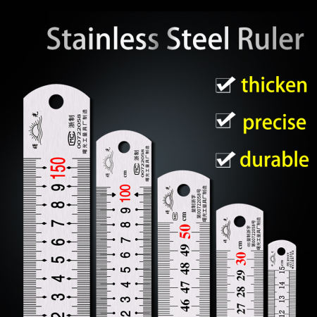 1 meter steel ruler stainless steel ruler thick steel ruler 15cm / 20cm /30cm / 50cm / 60cm /100cm / 150cm high precision steel ruler