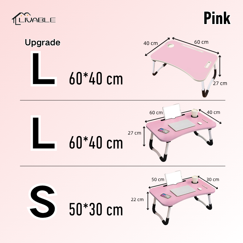 LIVABLE Foldable Laptop Table Heavy Duty Study Table Kids Cartoon Mini Desk Home Office Folding Wood Computer Desks - Image 2