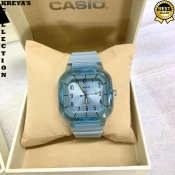 Casio All Blue Analog Quartz Watch with Rubber Strap