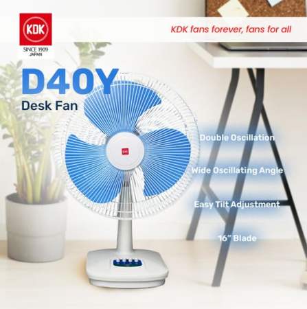 KDK D40YB 16 Inch Desk Fan   3 YEARS MOTOR WARRANTY