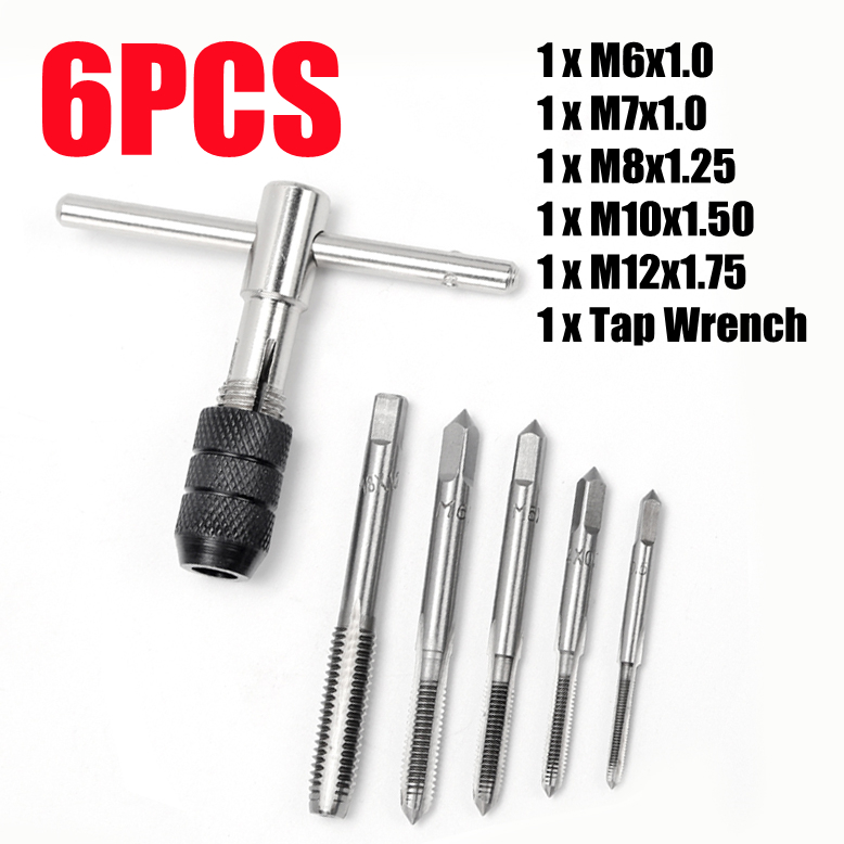 【COD + local seller】20pcs Tap Die Set M3-M12 Screw Thread Metric Taps Wrench DIY Kit Wrench Screw Threading Hand Tools Alloy Metal With Case Fine & Coarse Tools to Cut, Chase and Thread with Wrench Accessories in a Tray Case - Image 4