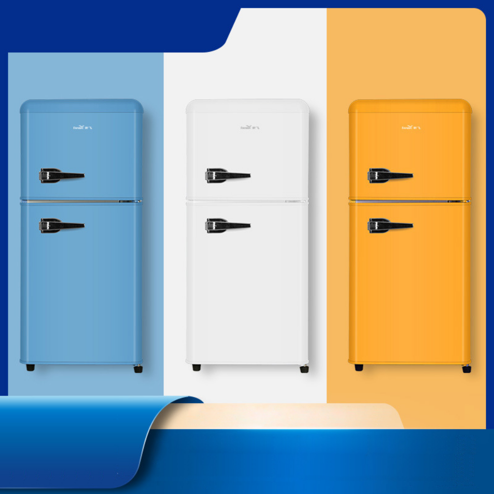 KRIB BLING Compact Refrigerator, Retro Mini Fridge With Freezer, Small