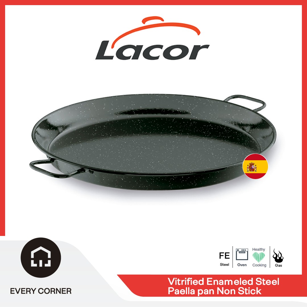 Round paella pan Ø 36cm with lid - induction stainless steel 18/10 - Chef  Classic - Lacor