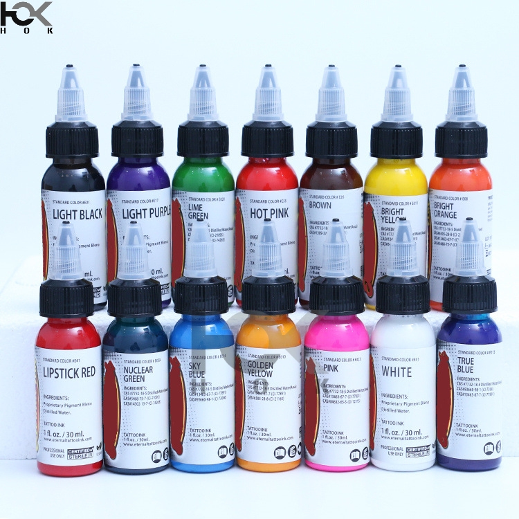 14Color/set 8ml/bottle Dynamic Professional Tattoo Ink Kits For Body Art  Natural Plant Micropigmentation Pigment Colour Sets