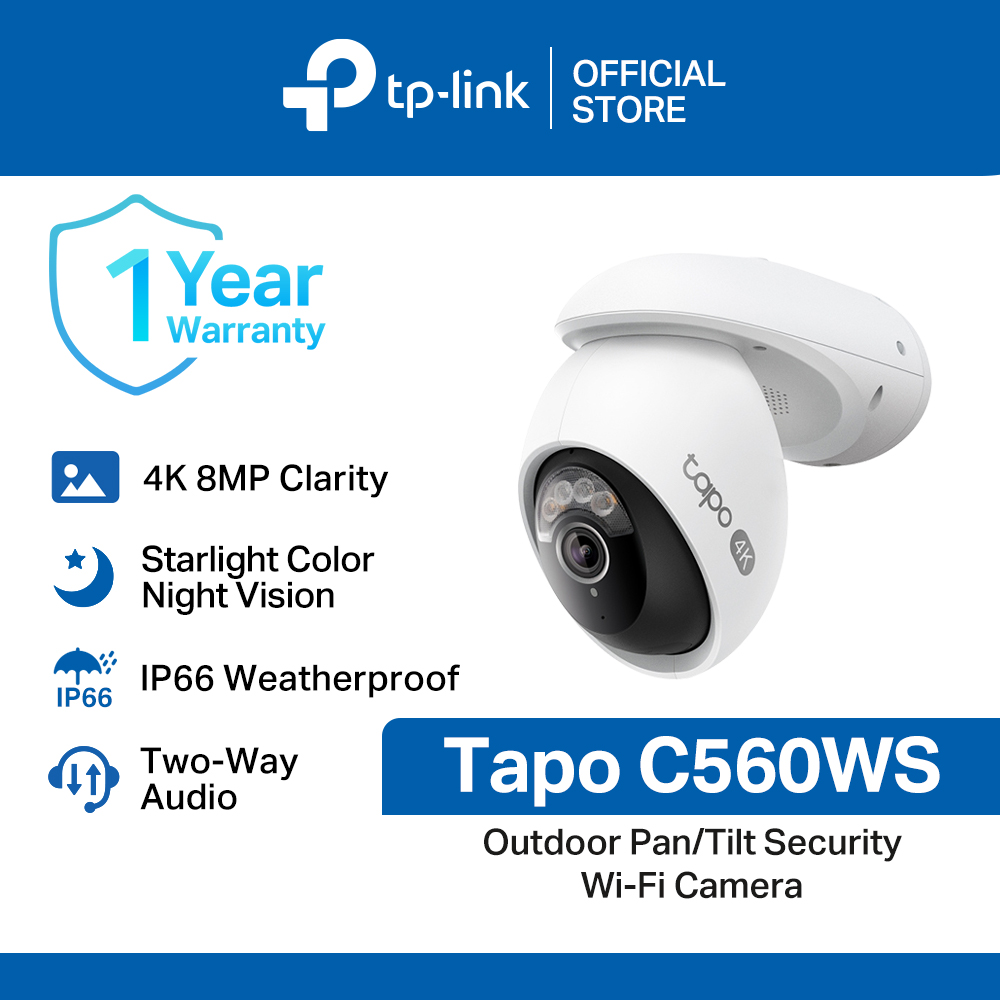 TP-Link Official Store / Tapo C560WS / 4K 8MP Outdoor Pan/Tilt WiFi IP Security Cctv Sale Camera Connect to Cellphone with Mic and Speaker - Philippines
