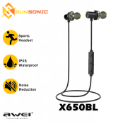 Awei X650BL Wireless Sports Earphones with Microphone and Bass