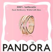 Pandora Rose Gold Intertwined Ring - 100% Authentic