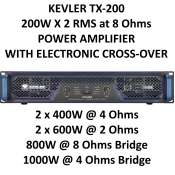 Kevler Professional TX-200 200w x 2 RMS Power Amplifier