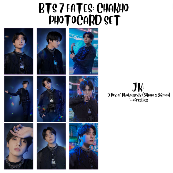 BTS 7 Fates Chakho Photocard 9 pcs Suga JK RM Jin Yoongi Jhope Jimin V  Jungkook Bangtan - Unofficial