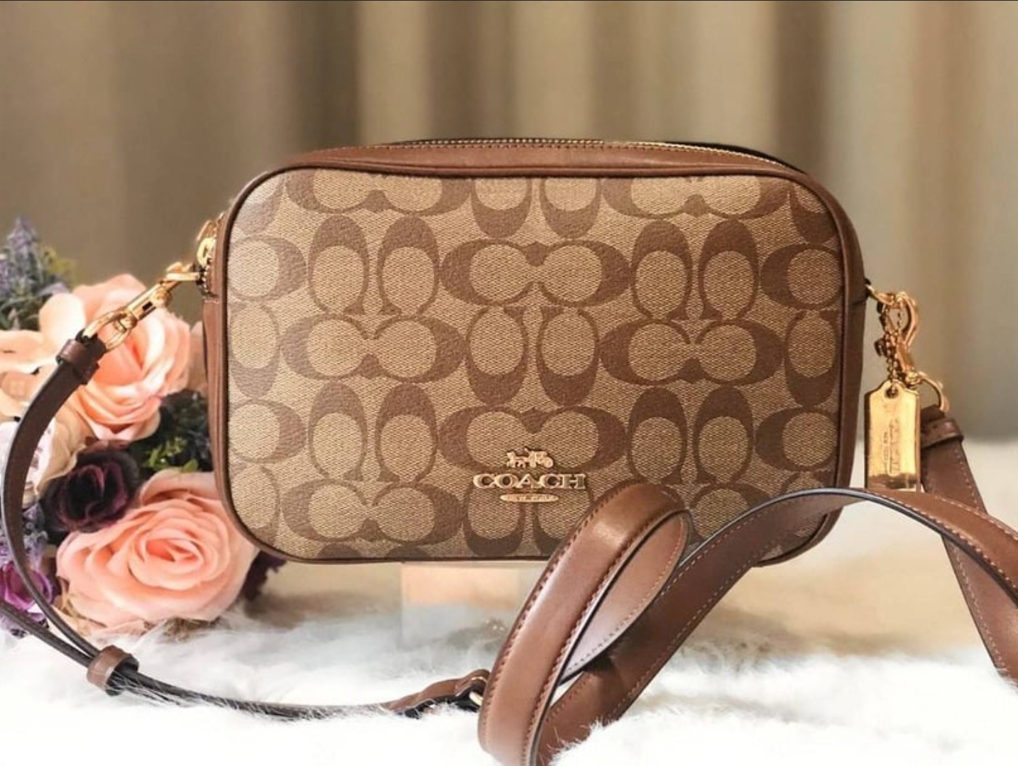 Original Coach Mini Sierra Satchel In Signature Canvas F27583 -  Brown/Black, Women's Fashion, Bags & Wallets, Cross-body Bags on Carousell