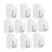 Transparent Wall-mounted Hook Set for Home - 8 Pieces