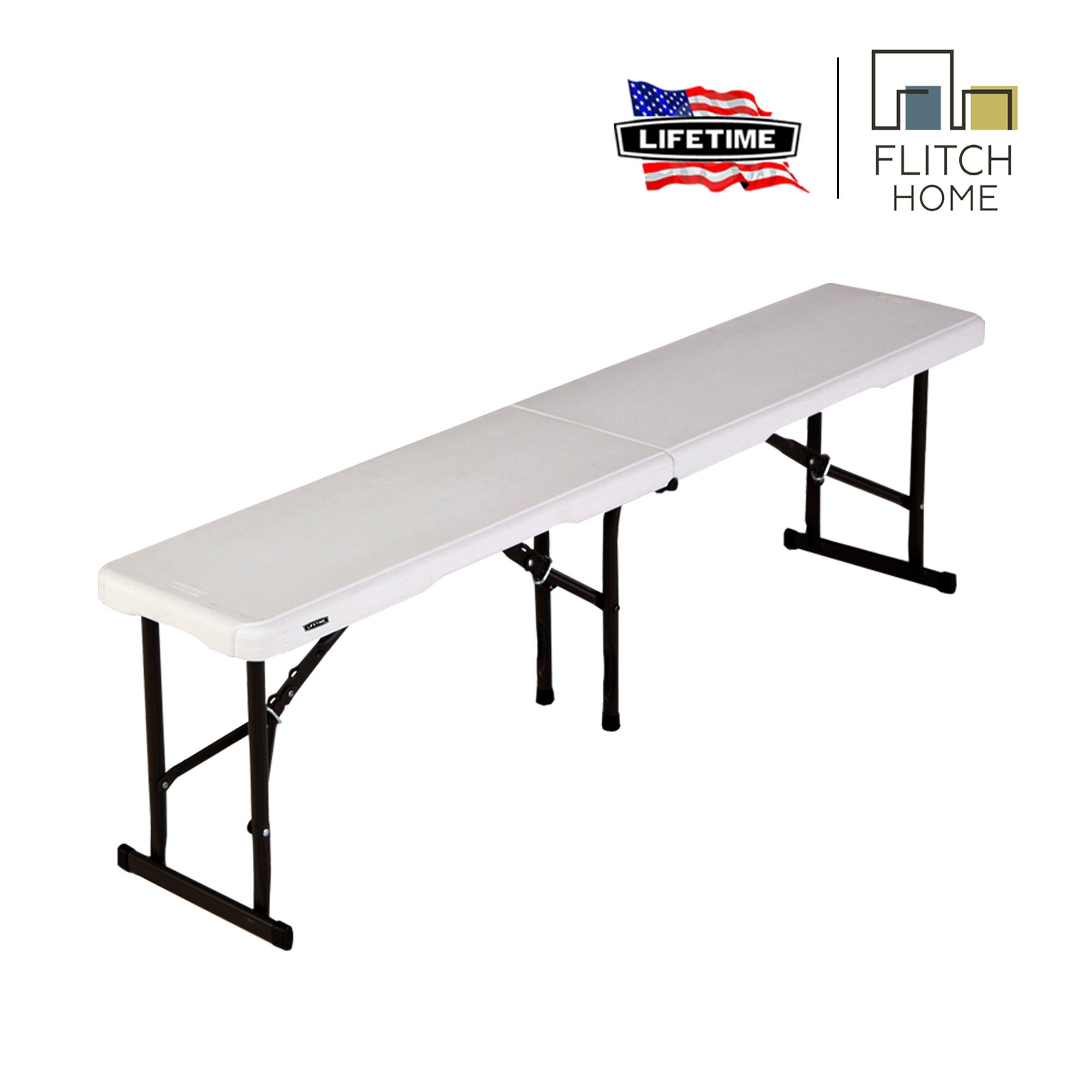 Lifetime 5 Ft Fold In Half Table With Bench Combo Set