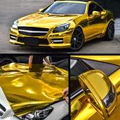 STRETCHING CHROME MIRROR GOLD VINYL WRAP STICKER FOR CAR/MC