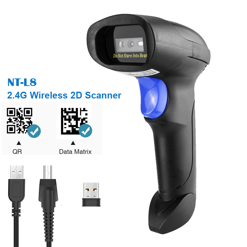 NETUM NT-1228BL QR Barcode Scanner 1D/2D Barcode Reader Support Bluetooth and 2.4G Wireless Compatib