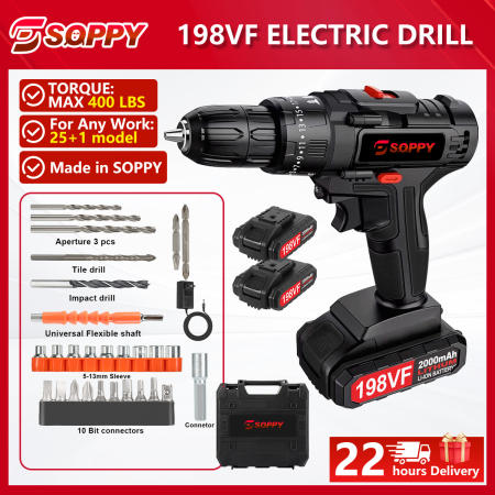 198VF Cordless Impact Drill with Accessories - Lowest Price