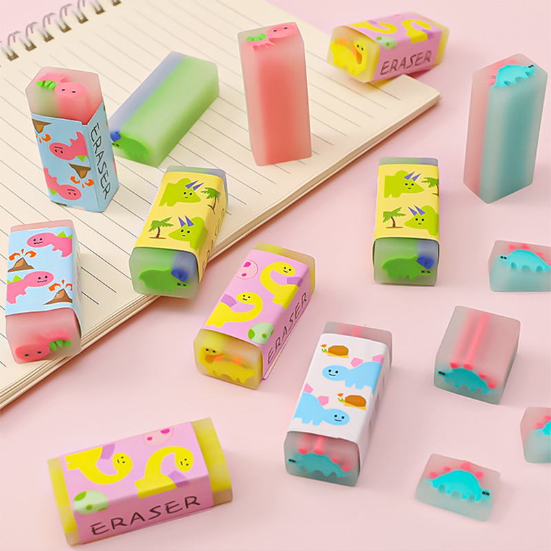 1PCs Long Strip Eraser Kawaii Stationery Eraser For Kids Novelty Cute  Eraser Writing Drawing Erasers School