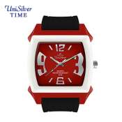 UniSilver TIME Kandy Krushhh Unisex Rubber Watch - Red/Black/Off-White